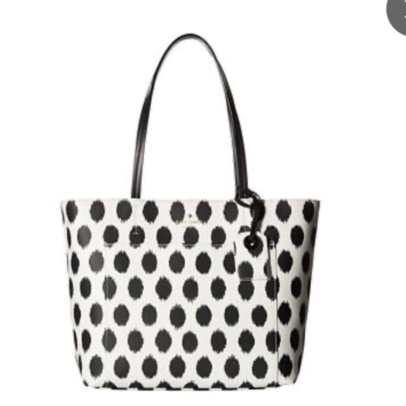 Kate Spade Black and White Ikat Riley Tote - Picture 2 of 14